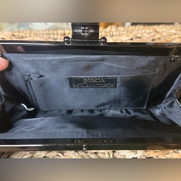 Jessica McClintock Black Kiss Lock Clutch - Picture 4 of 4